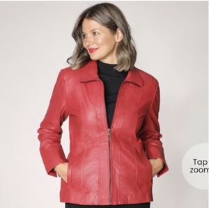 2X Guillaume Red Lamb Leather Jacket